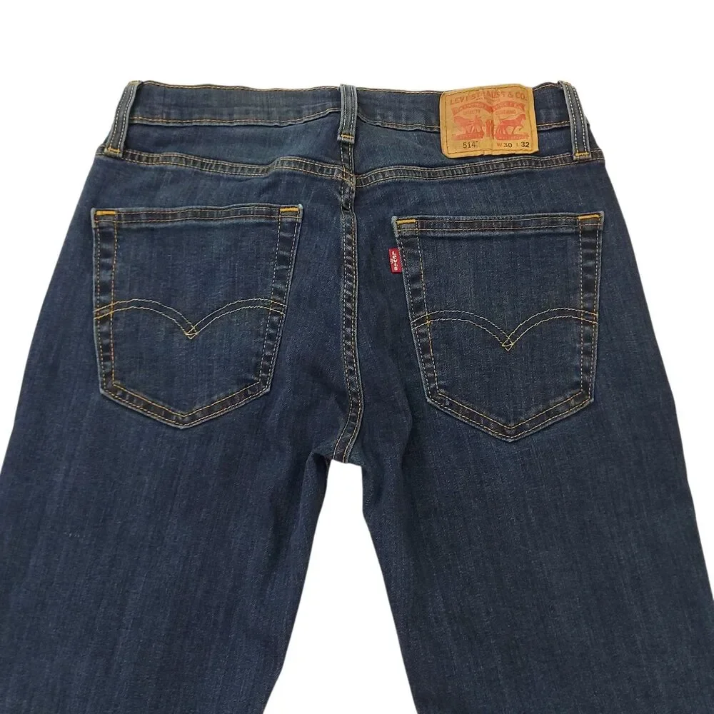 Levi's 514 Jeans Mens 30x31 Blue Casual Straight Classic Fit Denim Work